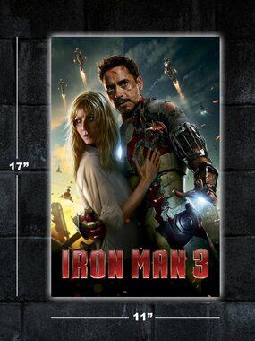 Iron Man 3 movie poster 11x17 art print merch marvel Robert Downey Jr Tony Stark
